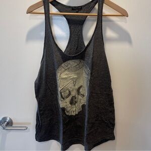Talula Skull Tank - Aritzia - Charcoal Grey - Size Large